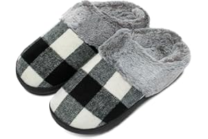 HMDOR Women's Slipper Memory Foam Slipper Slip On Shoes Bedroom Sleepers Lightweight Shoe with Anti-Skid Rubber Sole for Ladies