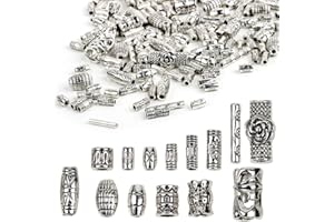 VINFUTUR Perline Argento Tibetano Accessori per Creazione Gioielli Lavorazione Perline per Collane Bracciali Vintage Fai da Te 100g