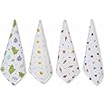 The Boo Boo Club Kids Muslin Soft Cotton Face Towels washcloth for Babies (Multicolour 27 X 27cm) Mix Print Pack of-4…