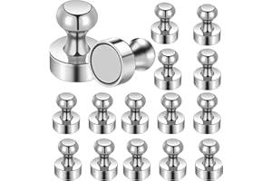 Aenienoe Magnete für Magnettafel kleine Magnet Neodym Magnete Extra Stark 16Stück Magneten Starker Halt Whiteboard Kühlschrank Magnet mit Griff Fotos Schule Silber