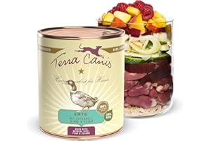 Terra Canis Canard, riz naturel, betterave et poire – Nourriture humide classique pour chien 800 g I Nourriture pour chien de qualité alimentaire 100 % de qualité alimentaire de toutes les matières