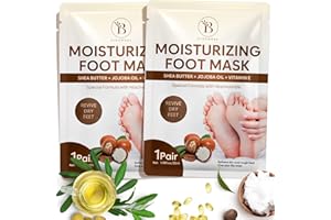 BLOOMORA Maschera per Piedi Idratante, Cura per Talloni Screpolati con Burro di Karité, Olio di Jojoba e Vitamina E, Maschera Piedi Secchi Screpolati, (2 Paia)