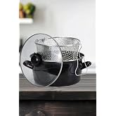 PR Home Frying Pot with Enameled Glass Lid 22 cm Black
