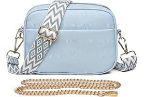 TIAASTAP Crossbody Bags for Women - Leather Handbags & Shoulder Bags Ladies Camera Cross Body Bag with Adjustable Wide Strap and Chain for Travel Shopping Work Daily Use