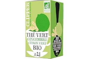 Clipper Natural, Fair & Delicious - Exciting Thé Vert Bio Gingembre et Citron Vert - 20 Sachets De Thé Bio - 1 Paquet - 35 g