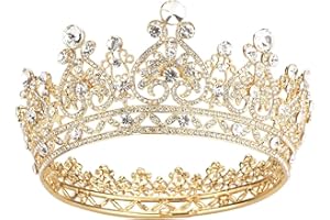 Makone Gold Tiara Crown for Women Girls, Crowns Tiaras Hair Accessories for Birthday Wedding Prom Bridal Party Halloween Costume Christmas Gifts