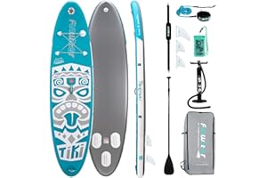 FunWater SUP - Tabla de remo inflable de 320 x 83 x 15 cm, ultraligera, todo incluido ISUP, paleta Adj, bomba, mochila SUP, correa, bolsa impermeable, antideslizante para jóvenes y adultos