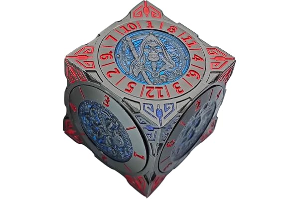 2026 Nouveaux dés toupie DND, Ensemble de dés métalliques 7 en 1 avec Relief 3D, dés polyédriques pour Jeux de rôle Donjons et Dragons, Accessoires D&D pour MJ et Joueurs (Bleu Noir)