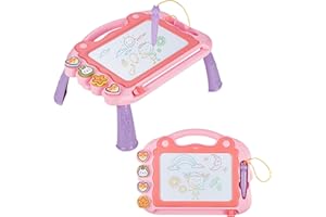 Eucomir Lavagna Magnetica per Bambini, Lavagna Magnetica Tavolo Cancellabile, Lavagnetta Magnetica Bambini con 4 timbri magnetici e 1 Pennino Capacitivo Giocattoli Educativi,Polvere Di Sakura