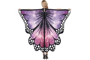 Aohhy Women Butterfly Wings Shawl Fairy Girls Cape Halloween Dress Up Costume Accessory