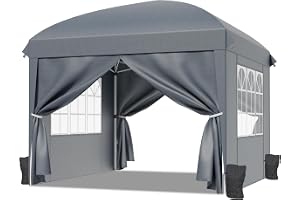 RELAX FIELD Vikbar paviljong 3 x 3 med sidoväggar, vattenresistent, stabil, med sandsäckar, solskydd