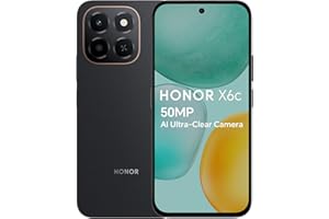 HONOR X6c,Unlocked Mobile Phones, 6.61-Inch 120Hz Eye Comfort Display,6+128GB,5300 mAh Long-lasting Battery,50 MP AI Ultra-Clear Camera,Extreme Drop&Water Resistance,Android 15,Midnight Black