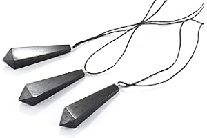 KASHU SN NATURSTEIN UG Pierre précieuse Shungite directement à partir de Carélia : 3 pendentifs « Pendulum »