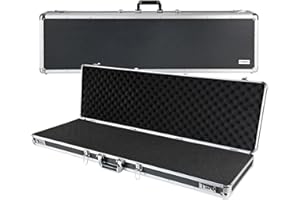 HMF 14405-02 Maleta de Aluminio para Armas y Rifles con Espuma | 117 x 36 x 12 cm | Negro