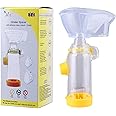 Inhaler Spacer with Silicone mask (Adult + Child),Anti-Static Spacer Device, Inhaler Chamber, use with Metered Dose Inhaler, BPA and Latex Free.(Yellow)