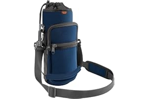 Desing Wish Néoprène Porte Gourde Velo sans Vis Bidon Porte Velo avec Poche en Maille et Bandoulière Porte Gourde VTT pour Bouteille de Vélo Guidon Poussette Randonnée Scooters Fauteuil Roulant