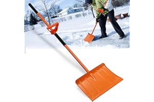 ABTOOL Gran pala de Nieve portátil para EL Camino de entrada, 171CM Ajustable pala de Nieve, 41CM hoja ancha pala de Metal Con Mango asistido para EL Camino de entrada Pasarela Coche y Patio Quitar la Nieve