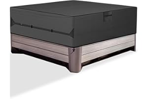 YBYHFAA Whirlpool Abdeckung Eckig，Whirlpool-Schutzhülle,600d Oxford Whirlpool Abdeckplane,SPA Hot Tub Pool Protector,Wasserdicht Uv Schutz Allwetterschutz-Schwarz (BLL-reshuiyugang-220 * 220 * 25cm)