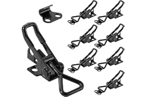 HonQiShiMY 8 Pezzi Chiusura a Leva Regolabile in Metallo, Blocco Morsetti a Ginocchiera con Fibbia in Metallo Chiusure a Gancio Morsetti a Leva-Per Porte, Scatole, Armadi, ecc.Capacità di Carico 100KG