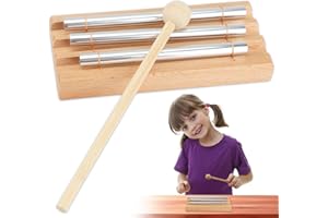 JRILUO 3 Ton Klangstab mit Holzschlägel, Chime Energy, Energy Klangstab, Schlagzeug Percussion Instrumente Mit Holzschlägel, Chime Klangstab Holz, Chime Glockenspiel Für Meditation, Geschenk, Gebet, Yoga