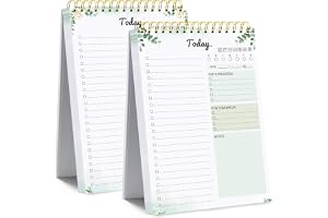 2 Pcs To Do List Notepad, 104 Sheets, Undated Planner, Improve Productivity and Goal Achievement，Double Sided Spiral Checklist Planning Notebook,Perfect for Office and Home