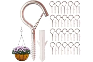 WUBAYI Ganchos para Luces Exterior - Pack 20 Ganchos Tornillo con Hebilla Antiviento - Para Plantas, Decoración Navidad y Jardín