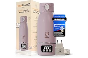 BEBELUX V2 Babyflaschenwärmer – In 2 Min perfekte Temperatur für bis zu 500 ml Milch, Muttermilch & Wasser | 15 Flaschen pro Ladung | BPA-frei & Sterilisation bis 100 °C | 35–100 °C einstellbar (Pink)