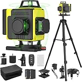 360&deg; X 4 Self-Leveling Laser Level, 4D Construction Laser with 16 Laser Lines, Outdoor Pulse Mode, 2 Batteries, Self-Leveling