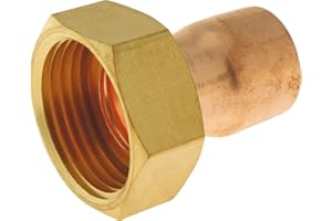 SOMATHERM FOR YOU, Raccord cuivre droit à souder Ø22 avec écrou tournant 26/34 - Sachet de 2 pièces - Idéal pour plomberie, réseaux d'eau sanitaire et chauffage