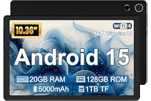 Laptok Android 15 Tablet 10 Pulgadas Tablet Grande, 20 GB+128 GB (Expansión TF de 1 TB), 8 Núcleos/5000mAh, 5+8MP/1280 * 800P, WiFi 6/Widevine L1/BT5.4, Compatibilidad con USB-C/OTG