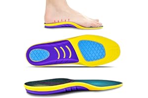 ‎ENONEO ENONEO Schuheinlagen Orthopädische Einlegesohlen für Plattfüße Komfort Fersensporn Einlegesohlen Gel Schuheinlagen für Plattfüße, Einlagen für Plantarfasziitis, Fußschmerzen, Fersensporn (42-47)