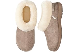 EverFoams Women's Microsuede Fuzzy Plush Lined Slippers with Cozy Memory Foam