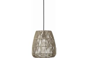 ‎PR HOME OF SCANDINAVIA PR Home of Scandinavia Lampenschirm Rattan für Außen grau beige Saigon 28cm für E27 Pendelaufhang