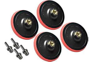 4 Stück HMH-Shop Schleifteller mit Klett 125 mm M14 inkl. Spanndorn für Bohrmaschine und Winkelschleifer