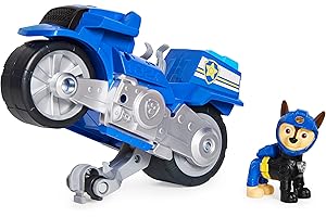 PAW PATROL Moto Pups Chases Motorrad mit Spielfigur, Fahrzeug mit Rückzugs- und Wheelie-Funktion, ab 3 Jahren, Basis Fahrzeug (Basic Vehicle)