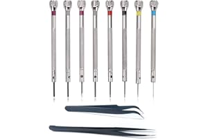 KITNISH 10 Stück Präzisions Schraubendreher Set, Brillen Reparatur Schraubendreher Set, Uhren Reparatur Schraubendreher 0,6/0,8/1,0/1,2/1,4/1,6 mm, Mikro Schraubendreher für Uhren Brillen Schmuck