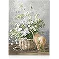 Dazzlewall Daisy Flower Wall Art Poster Rustic Floral Prints, Farmhouse Botanical Wall Poster for Bathroom Bedroom Living Room Decor 12x16 in Unframed