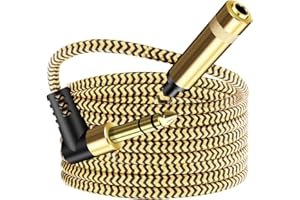 Hanprmeee 1/4 inch Extension Cable 3m,Right Angle 6.35 male to female cable,for Guitar AMP Synths Amplifier Speaker Piano (3M)