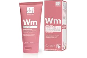 Dr Botanicals Watermelon Cleanser & Makeup Remover 100ml with Salicylic Acid, Glycolic Acid, Lactic Acid, and Gluconolactone - Targets Blemishes and Skin Texture - Infused with Watermelon Seed Oil