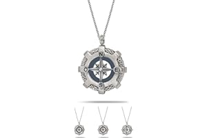 inSCINTILLE Collana Uomo Acciaio Ciondolo Rosa dei Venti, Lunghezza Regolabile 48-53 cm, Confezione Regalo Inclusa, Collanina Uomo Pendente, Catenina