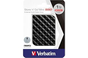 Verbatim SSD Store 'n' Go Mini - 1 TB - Nero - 35 g - SSD esterno - SSD USB 3.0 - SSD esterno - per Windows e Mac OS X - unità portatile - USB-C - unità flash esterna