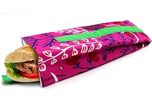 BUABI Bolsa portabocadillos reutilizable. Envoltorio bocadillo, sandwich, almuerzo, merienda infantil y adultos. Ecológico y sin BPA