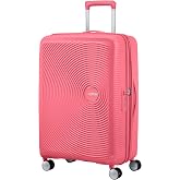 American Tourister Soundbox Large Trolley Case, 67 cm | Coral Soleado, expandable hard case, 67H x 46W x 29D cm, 71.5/81 L, 3