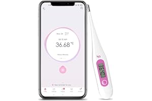 FEMOMETER Digital Basal Body Thermometer Fertility Monitor Record BBT Manually, Draw BBT Chart Pinpoint Ovulation Day, High Accuracy Perfect Companion for Ovulation (Pink)