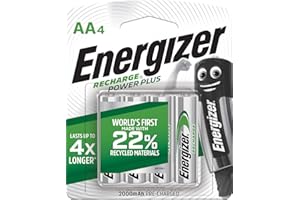Energizer Piles Rechargeables AA, Recharge Power Plus, Lot de 4