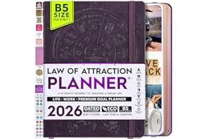 FREEDOM MASTERY Law of Attraction Planner 2026 - Hourly, Weekly & Monthly Goal Setting Planner with Productivity App | 12 Month Life & Gratitude Journal | Include Foldable Vision Board, Gift Box & Stickers