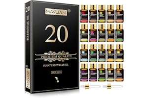 MAYJAM Juego De Aceites Esenciales 20pcs, Set De Regalo De Aceites Esenciales Para Difusor, Humidificador - Lavanda JazmíN Eucalipto Vainilla SáNdalo Naranja Dulce Rosa Bergamota Y MáS