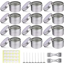 CHEUKYIU 18 stuks 120 ml kaarsblikjes, metalen deksel, rond