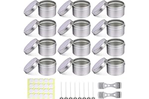 BEOIUCZZY 12 Stück Kerzendosen, 120 ml Kerzenbehälter Kerzengläser Runde Kerzengläser Schraubdeckel Metalldosen für Kerzen, DIY, Handwerk, Schmuck, Kosmetik DIY-Kerzenherstellungszubehör, Silber