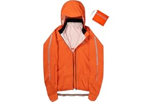 Lohca Waterproof Jacket Mens Womens Coat Lightweight - Foldaway Hood - Hiking Biking Outdoor Pack Away Packable Jacket
